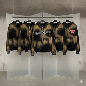เสื้อฮู้ดดี้ยูนิเซ็กซ์ขายดี แฟชั่นสตรีทแวร์ใหม่ ผู้ผลิตชั้นนำ งานปักแบบดิสเทรส ทรงโอเวอร์ไซส์ สีซีดแบบซันเฟด ซิปหน้า - Product Image 2