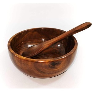 Tazón de Madera Natural Hecho a Mano para Servir Ensaladas Frescas, Frutas y Comidas Saludables con una Presentación Rústica y Elegante para la Cocina - Product Image 3