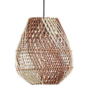 Abat-jour en rotin tissé à mailles diagonales bicolores, lustre en rotin, lampe suspendue au plafond, décoration intérieure - Product Image 1