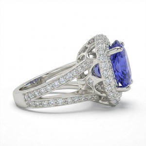แหวนเพชรทรงรีและทรงกลม 4.80 กะรัต เพาะเลี้ยงในห้องปฏิบัติการ |   3.90 CT หินหลักตรงกลาง |   ทองคำขาว 14k รับรองโดย IGI - Product Image 3