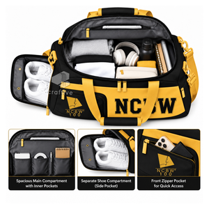 Bolsa de Viaje Deportiva NCBW Sorority para Mujer, Negra, de Cordura, con Compartimento para Zapatos, con Cierre - Product Image 2