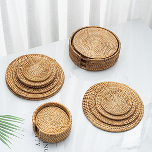 Sous-plat isolant en rotin pour table à manger, tapis anti-brûlure pour plat de cuisson, sous-plat pour assiette, tapis résistant aux hautes températures pour tasse à thé, dessous de verre - Product Image 6