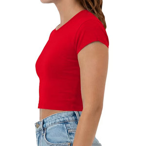 Women's Crop T Shirt High Workout Gear Short Sleeve Crewneck Crop Tops Seamless Performance Gym Exercise Crop T Shirts - Product Image 6