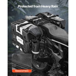 Borsa Laterale per Moto di Grande Capacità 56 L (28 L X 2), in Tessuto Impermeabile, Compatibile con la Maggior Parte delle Moto - Product Image 5
