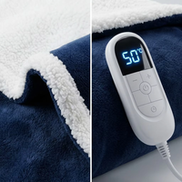 Manta Térmica de Franela y Sherpa de 62*84 Pulgadas, 3 Niveles de Calor, Apagado Automático en 12 Horas, Lavable a Máquina, para el Hogar, con Certificado FCC/ETL