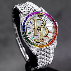 BRIVA JEWELS แฟชั่นหรูหรา 36 มม. นาฬิกาอัตโนมัติแบบทูโทนตัวเรือนสแตนเลสสตีล 20 มม. สายนาฬิกาคริสตัลแซฟไฟร์หน้าปัดอะนาล็อก - Product Image 6
