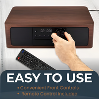 Système d'enceintes stéréo avec lecteur CD, Bluetooth, radio FM, lecture USB, entrée optique, enceintes 50W, réveil