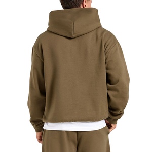 New 2026 Design Winter Men's Casual Hoodie-Plain Dyed 100% Cotton Quick Dry <b>Thick</b> <b>Fleece</b> Long Sleeve Regular Fit Breathable - Product Image 2