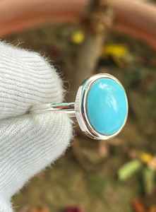 Anillo de Turquesa Sleeping Beauty, Plata de Ley, Gema Azul de Arizona, Hecho a Mano, Ajustable, Joyería de Piedras Preciosas para Mujer - Product Image 2