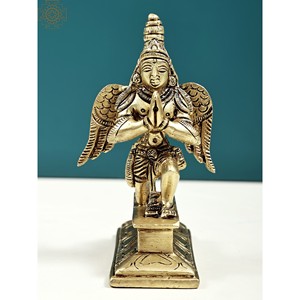 รูปปั้นครุฑทองเหลืองทำด้วยมือรูปปั้นขนาดเล็กขนาดเล็ก4นิ้วรูปปั้นนูน - Product Image 1