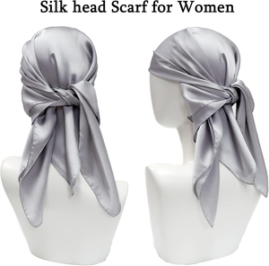 New Best Price Custom Logo Printed 100% <b>Silk</b> Satin High Quality Women Casual <b>Scarf</b> Solid Plaid Breathable Outdoor All Seasons - Product Image 3