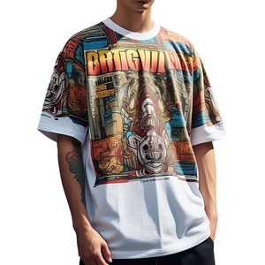 Blank 220GSM Heavy Weight <b>Tshirt</b> Oversize Us West Coast Combed Cotton Plus Size 100% cotton T-shirt for men loose fit - Product Image 1