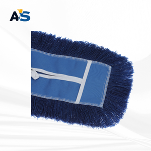 A&S Durable 5x24 Blue Dust <b>Mop</b> Cotton Thread Cut-End Design Aluminum Pole Industrial Style Backing Multi-Floor Cleaning - Product Image 1