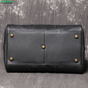Wholesale Custom Genuine Leather Gym Bag Men Women Full Grain Cowhide Sports Duffle Fitness Travel Tote Weekend Carry on Bag - Product Image 5