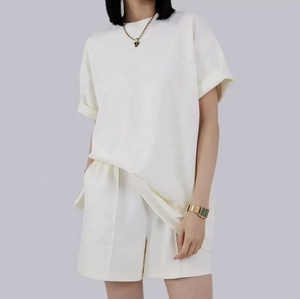 Custom women's clothing <b>sweat</b> suit 2 piece t shirt tracksuit set women High Waist <b>Short</b> <b>Pants</b> Suits t shirt and <b>shorts</b> - Product Image 2