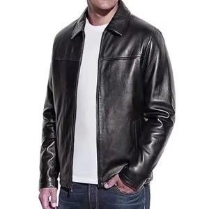 Veste unisexe en cuir véritable et toile respirante, coupe ajustée, design oversize classique, col montant, coupe-vent – Collection Hiver 2024 - Product Image 5