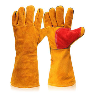 Gants de soudage marron de haute qualité en cuir de vache fendu doublure complète gants de résistance à la chaleur gants de soudage à l'arc Mig paume renforcée - Product Image 4