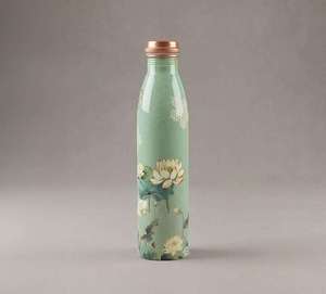 Botella de Agua de Cobre Puro con Diseño Floral de Loto, a Prueba de Fugas, Ayurvédica, Reutilizable y Ecológica - Product Image 2