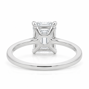 Anillo de compromiso solitario de diamante cultivado en laboratorio con corte esmeralda de lujo, oro blanco de 18 quilates, anillo de boda personalizado para mujer - Product Image 5