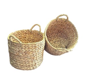 Panier en jacinthe d'eau tressé naturel, multifonctionnel, fait main, organisateur de rangement, panier classique en jonc de mer - Product Image 2