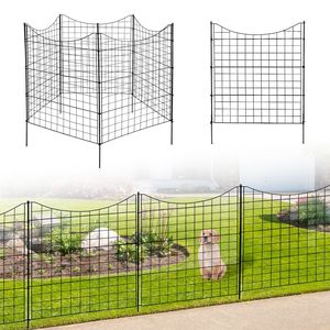 Recinzione da Giardino in Metallo a 5 Pannelli 91 cm L x 99 cm H, Barriera Temporanea da 1,8 m per Patio, Cortile e Giardino; Barriera per Animali Domestici Senza Scavo, Facile da Montare - Product Image 1