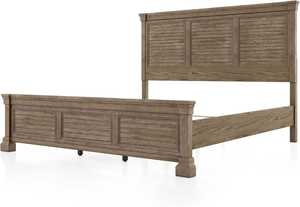 Cama Queen Amias de Furniture America – Madera de pino maciza, cabecero con acabado gris envejecido, estilo tradicional - Product Image 4