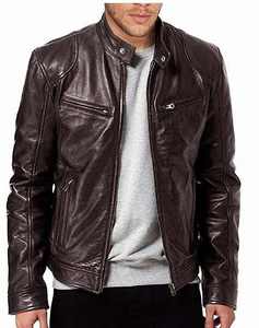 2026 Best Selling Men's Slim Winter Leather Jacket Customized Design Biker Jacket with Stand Collar <b>Top</b> Product for Sale - Product Image 1