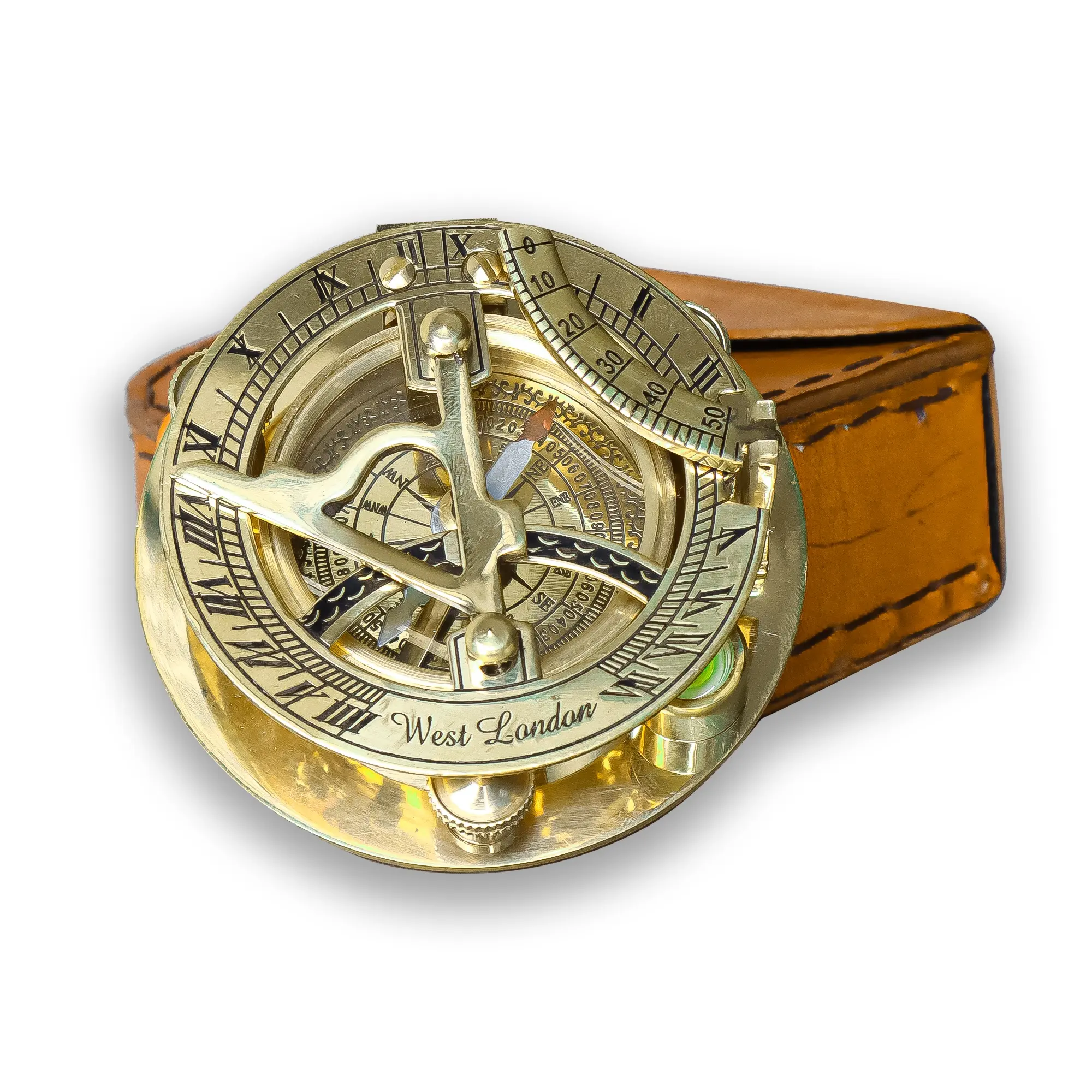 Персонализированный рабочий солнечный компас с кожаной коробкой и деревянной коробкой домашний Декор Морской коллекционный морской направленный компас