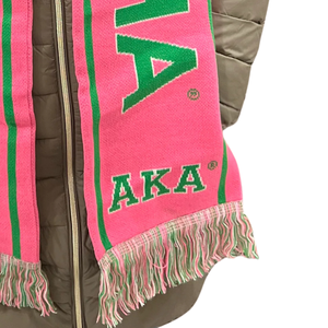 Conjunto de Bufanda y Gorro Rosa AKA, Gorro de Invierno de Punto Rosa y Gris con Bufanda a Juego, Conjunto de Regalo Cálido Bordado en Verde para Mujer - Product Image 2