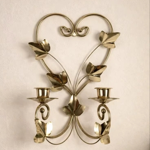 Modern Metal Candle <b>Wall</b> <b>Sconce</b> Decorative Handmade Iron Hanging Candle Holder For Living Room Home Decoration - Product Image 1