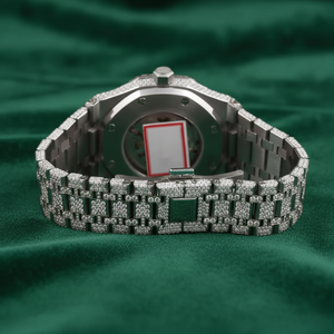 Reloj de Lujo con Incrustaciones de Moissanita, Estilo Esqueleto, Completamente Cubierto de Piedras, Acero Inoxidable, Automático - Product Image 3