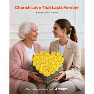 Fiori Eterni Personalizzabili, 27 Rose Conservate in Scatola a Forma di Cuore, Bouquet Eterno per Regalo di Compleanno per Donne o Mogli - Product Image 3