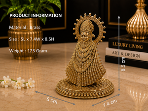 รูปปั้นคัตตูชัยม์ทองเหลืองแท้ 100% จาก Jaipur Metals |   รูปปั้นฮินดูสำหรับตั้งโต๊ะในบ้านช่วงเทศกาลดีวาลี |   5x7.4x8.5 ซม. |   123 กรัม |   พูจาและของขวัญ - Product Image 3