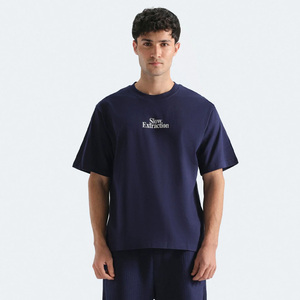 Trendy Drop Shoulder <b>T</b> <b>Shirt</b> Custom Screen Printed <b>Men's</b> Oversized <b>Navy</b> <b>Blue</b> Cotton <b>T</b> <b>Shirt</b> Casual Short Sleeve <b>T</b> <b>Shirt</b> - Product Image 1