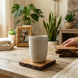 Rustic Wooden Drink <b>Coaster</b> Square Bark Edge Coffee Shop <b>Table</b> <b>Coaster</b> Natural Wood Beverage Mat - Product Image 4