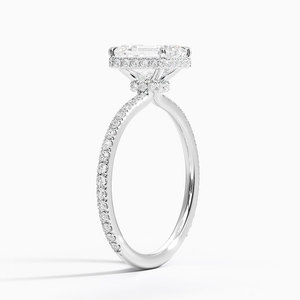 แหวน BOJ รุ่น 059 ทรง Emerald Cut เงินแท้ 925 ประดับเพชร Gala Halo 2 กะรัต สี D ความสะอาด VVS1 มอยส์ซาไนต์ รับรองโดย GRA ราคาประหยัด แหวนแต่งงาน - Product Image 2