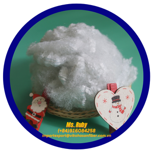 Vietnam fabriqué 6D H blanc 100% ignifuge fibres discontinues de polyester recyclées matériau de remplissage en béton de coton de qualité vierge - Product Image 2