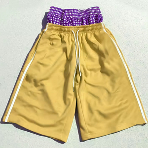 Shorts Casuales de Cintura Alta con Doble Cordón, Transpirables, Tejidos, Talla Grande, Lavados al Ácido, 100% Algodón, Estilo Urbano, Holgados - Product Image 3