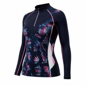 Haut de gamme tendance pour femme : Rashguard à manches longues noir, rose, blanc, imprimé numérique tropical, écologique, séchage rapide, anti-UV - Product Image 3