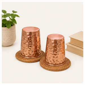 High Quality Pure <b>Copper</b> Hammered Water Glass Set Handmade Polished <b>Copper</b> Tumbler for Home Hotel Restaurant Supply - Product Image 4