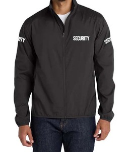 Veste coupe-vent unisexe légère et résistante à l'eau pour le personnel des événements, veste de sécurité pour agents de sécurité, veste anorak noire - Product Image 1