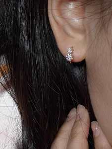 Lab Grown 0.61CT Round Cut Diamonds Huggie <b>Hoop</b> <b>Earrings</b> with 14K <b>Solid</b> Gold Jewelry Engagement for Womens Charm Gift - Product Image 6