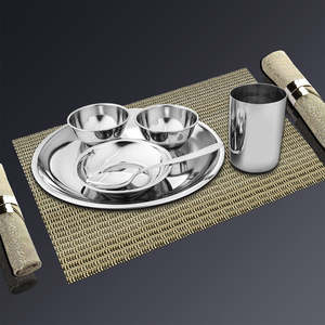 Ensemble Thali en acier inoxydable Delight, 6 pièces, collection de vaisselle de qualité supérieure - Product Image 1