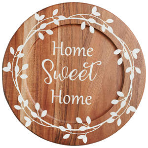 Assiette de service en bois personnalisée en gros, assiette de présentation ronde en acacia pour la restauration, la vaisselle et les centres de table de mariage - Product Image 1