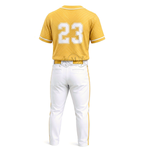Maillot de baseball pour homme avec numéro 23 imprimé par sublimation, pantalon blanc, manches courtes, polyester respirant, coupe régulière - Product Image 3