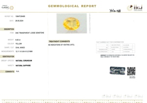 Zafiro amarillo ovalado natural de 6.50 quilates de Sri Lanka, piedras preciosas sueltas para la fabricación de joyas y anillos YOIH-158 - Product Image 6