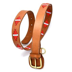 Ceinture en cuir polo de haute qualité, design OEM, toutes tailles et couleurs personnalisées, avec boucle à ardillon en laiton massif, prix de gros - Product Image 1