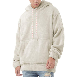 Top Selling Best Quality Polyester/Cotton Unlined Knitted <b>Sherpa</b> Hooded Sweatshirt <b>Men</b> Anti-Wrinkle Lightweight Winter <b>Hoodies</b> - Product Image 2