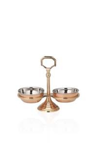 Ensemble de vaisselle en métal de style rétro, écologique, à motif ondulé vintage, pour dim sum, idéal pour les cadeaux d'affaires - Product Image 2