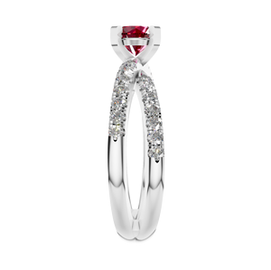 แหวนหมั้นเพชรทับทิมธรรมชาติ IGI ของเจ้าสาวคอลเลกชันปาร์ตี้งานแต่งงานแหวนเงินสเตอร์ลิงสีขาวสง่างาม - Product Image 2